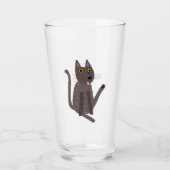 Verre Humour drôle de chat (Devant)