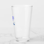Verre I (Coeur du drapeau grec) Personnalisation bleue B (Gauche)