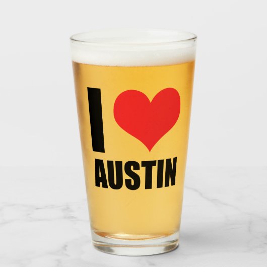 Verre I Love Austin (Devant (rempli))