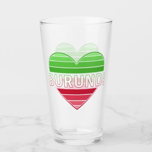 Verre I Love Burundi, Coeur Burundais (Devant)