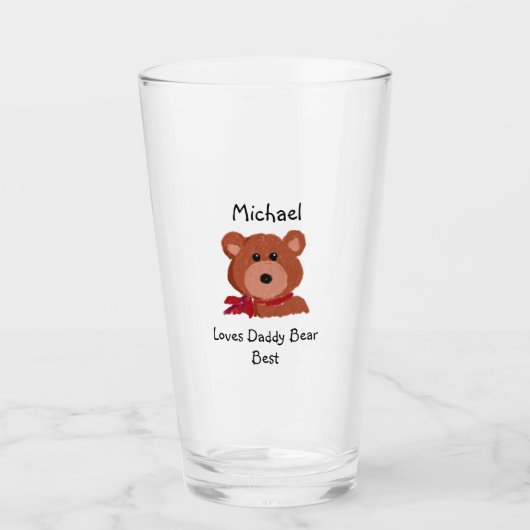 Verre I Love Daddy Bear Meilleur Personnalisé (Devant)