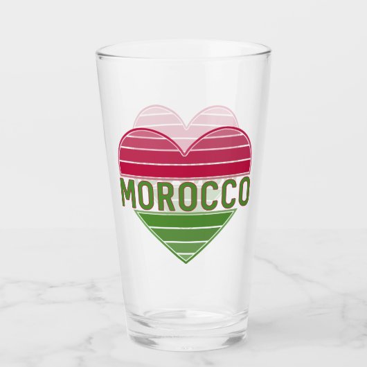 Verre I Love Morocco, coeur marocain (Devant)
