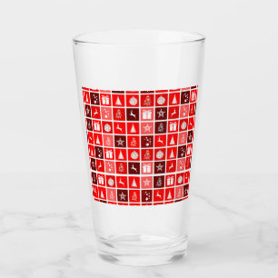 Verre Icône de Noël Carrés Rouges Art de Fêtes Classique