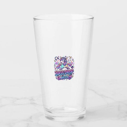 Verre Idée de cadeau licorne basse drop typographie Des (Devant)