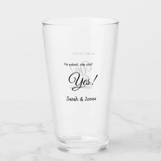 Verre Il a demandé elle a dit oui engagement simple mini