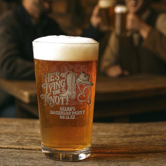 Verre Il Attache le Nœud Fête de Bachelor Cowboy Amusant