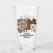 Verre Il Attache le Nœud Fête de Bachelor Cowboy Amusant (Devant)