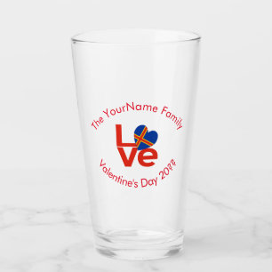 Verre Îles Åland Red Letter LOVE Drapeau Personnalisé