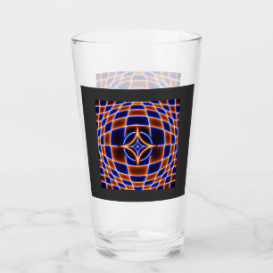 Verre Illusion d'optique étoile tourbillon néon – Bleu O