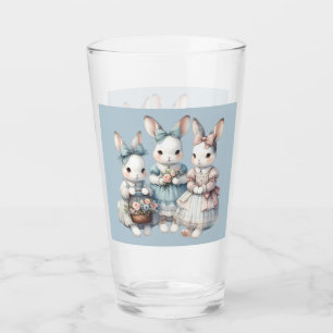 Verre Illustration aquarelle des sœurs lapines Cottage
