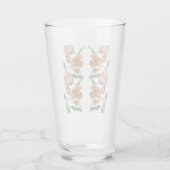Verre Illustration botanique de la tulipe vintage (Dos)