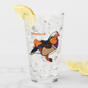 Verre Illustration colorée de canard mandarin