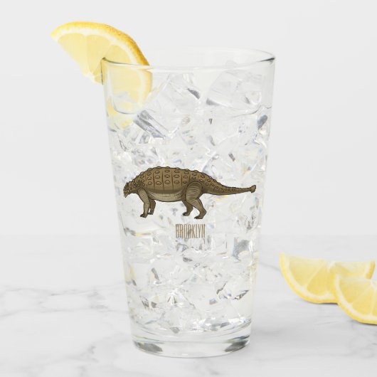 Verre Illustration d'Ankylosaurus (Devant glace)