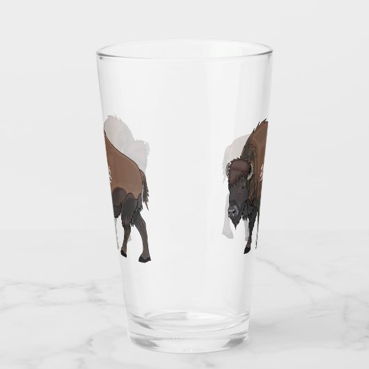 Verre Illustration de bison (Gauche)