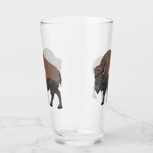 Verre Illustration de bison (Droite)
