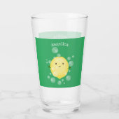 Verre Illustration de bulles de caricatures de citron mo (Dos)