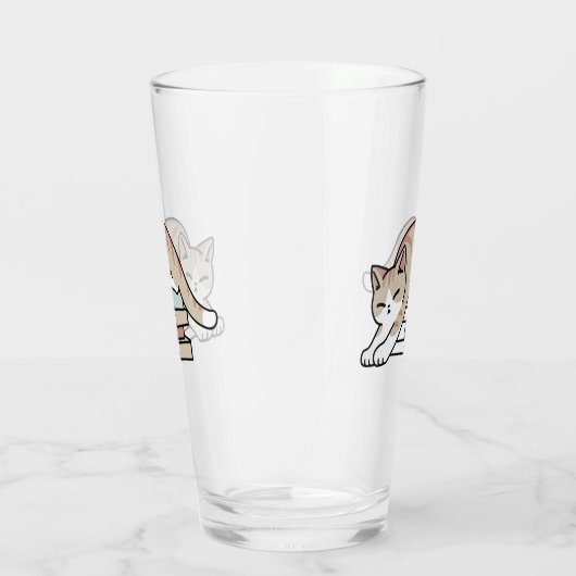 Verre Illustration de chat Lover - Curled Up & Cosy (Droite)