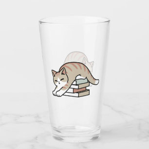 Verre Illustration de chat Lover - Curled Up & Cosy