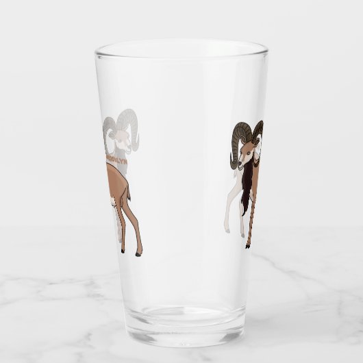 Verre Illustration de chèvre de Mouflon (Droite)