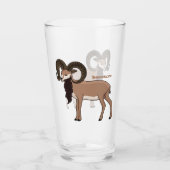 Verre Illustration de chèvre de Mouflon (Devant)