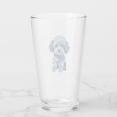 Verre Illustration de chien en patchwork de denim mignon (Dos)