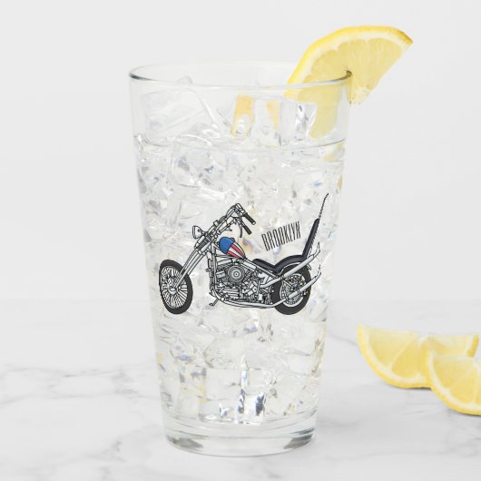 Verre Illustration de Chopper Motorcycle 1950 (Dos glace)