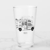 Verre Illustration de dessin animé Campervan (Dos)