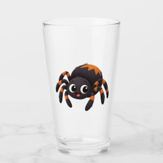 Verre Illustration de dessin animé d'araignée mignonne p