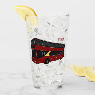 Verre Illustration de dessin animé d'autobus à impériale