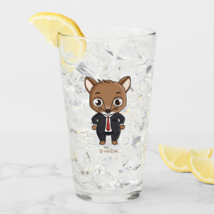 Verre Illustration de dessin animé de rat mignon