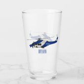 Verre Illustration de dessin animé d'hélicoptère de poli (Dos)