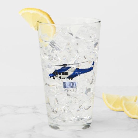Verre Illustration de dessin animé d'hélicoptère de poli (Devant glace)