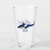 Verre Illustration de dessin animé d'hélicoptère de poli (Devant)