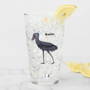 Verre illustration de dessin animé d'oiseau bec de chaus