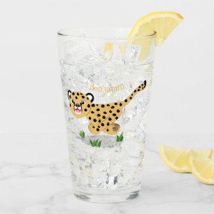 Verre Illustration de dessin animé d'un bébé guépard mig