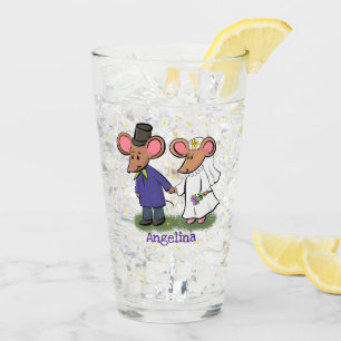 Verre Illustration de dessin animé d'un couple de souris