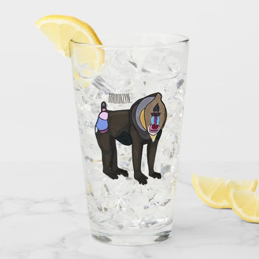 Verre Illustration de dessin animé Mandrill (Devant glace)