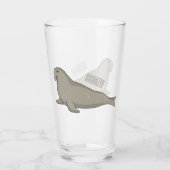 Verre Illustration de dessin de phoque éléphant (Dos)
