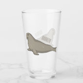 Verre Illustration de dessin de phoque éléphant (Devant)