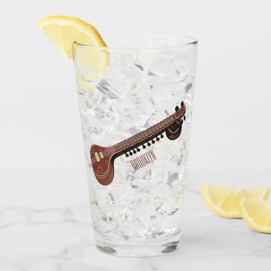 Verre Illustration de dessin de Sitar (Devant glace)