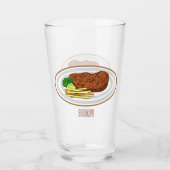 Verre Illustration de dessin de steak (Devant)