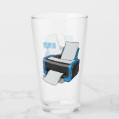 Verre Illustration de dessin d'imprimante (Dos)