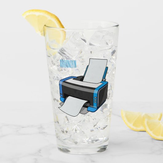 Verre Illustration de dessin d'imprimante (Devant glace)