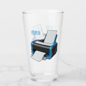 Verre Illustration de dessin d'imprimante (Devant)
