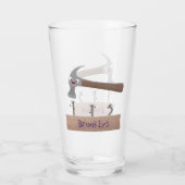 Verre Illustration de dessin mignon, marteau et ongles (Dos)