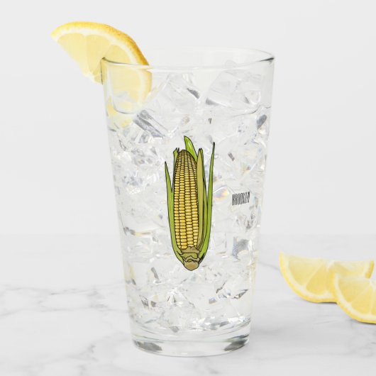 Verre Illustration de dessin sur le maïs (Devant glace)