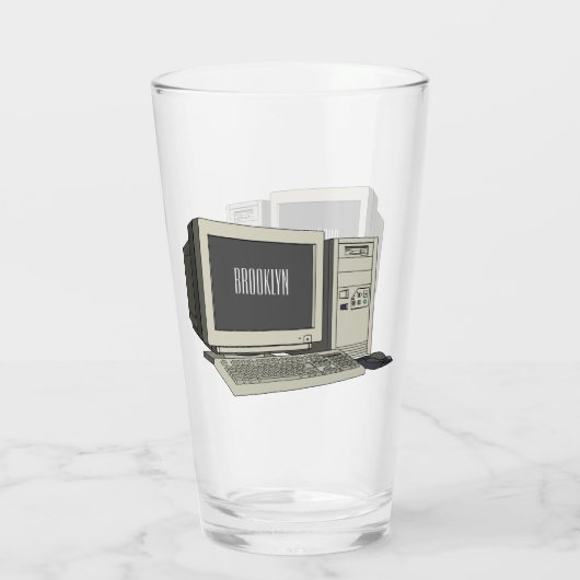 Verre Illustration de dessin sur ordinateur (Dos)