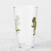 Verre Illustration de dinosaure T rex drôle (Gauche)