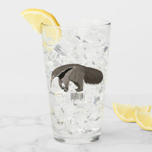Verre Illustration de fourmilier de dessin animé