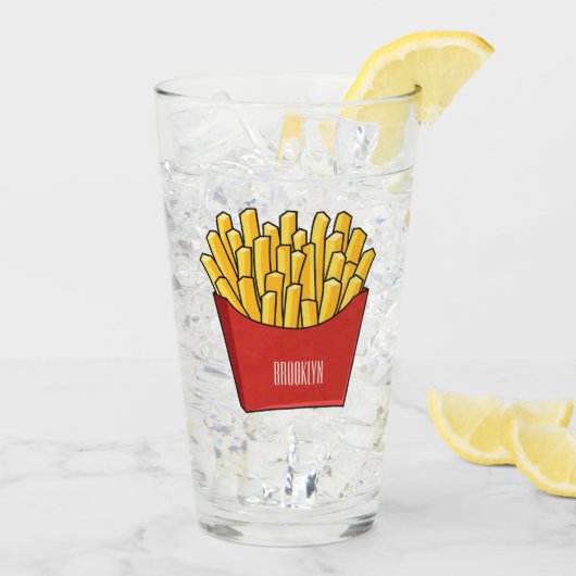 Verre Illustration de frites (Dos glace)